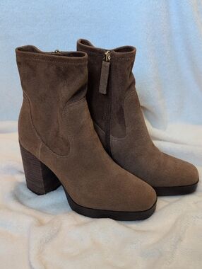Aldo Tan Suede Platform Ankle Boots